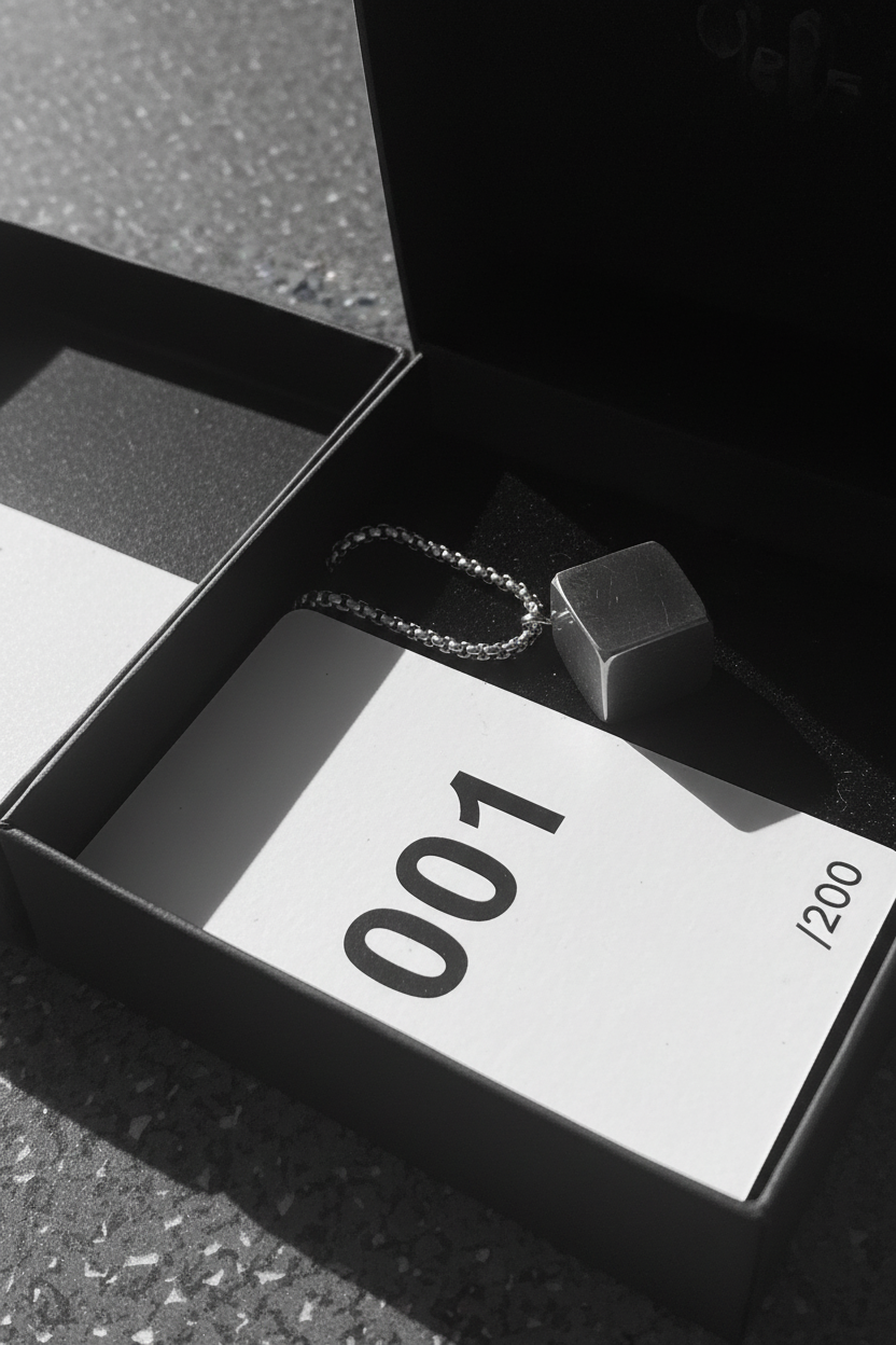Object 001 — 14mm Stainless Steel Cube Pendant