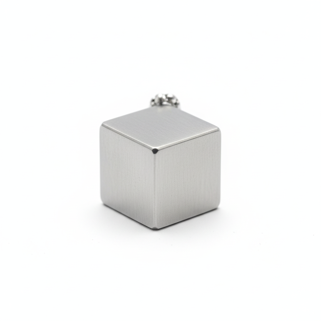 Object 001 — 14mm Stainless Steel Cube Pendant